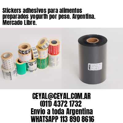 Stickers adhesivos para alimentos preparados yogurth por peso. Argentina. Mercado Libre.