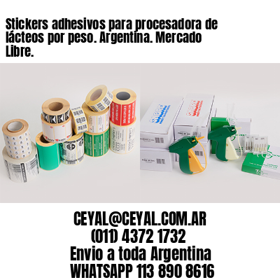 Stickers adhesivos para procesadora de lácteos por peso. Argentina. Mercado Libre.