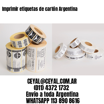 Imprimir etiquetas de cartón Argentina