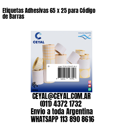 Etiquetas Adhesivas 65 x 25 para Código de Barras