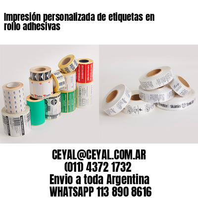 Impresión personalizada de etiquetas en rollo adhesivas