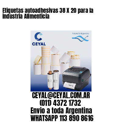 Etiquetas autoadhesivas 38 X 20 para la industria Alimenticia