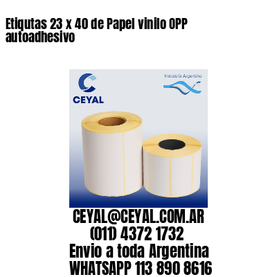 Etiqutas 23 x 40 de Papel vinilo OPP autoadhesivo