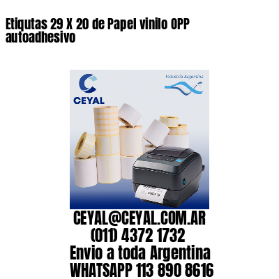 Etiqutas 29 X 20 de Papel vinilo OPP autoadhesivo