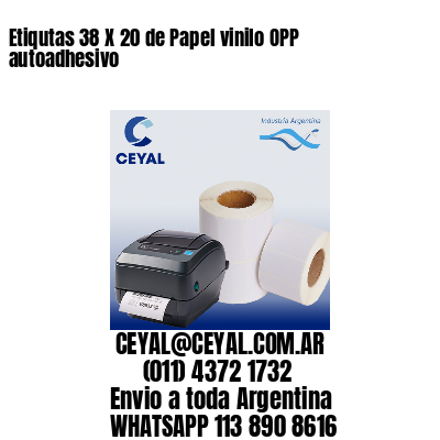 Etiqutas 38 X 20 de Papel vinilo OPP autoadhesivo