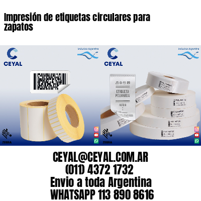 Impresión de etiquetas circulares para zapatos