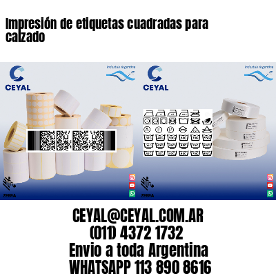 Impresión de etiquetas cuadradas para calzado