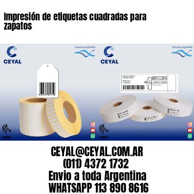 Impresión de etiquetas cuadradas para zapatos