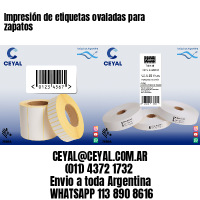 Impresión de etiquetas ovaladas para zapatos