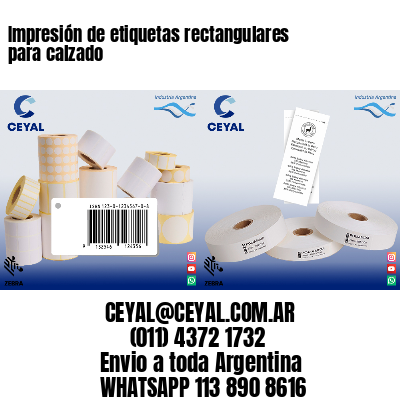 Impresión de etiquetas rectangulares para calzado