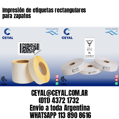 Impresión de etiquetas rectangulares para zapatos