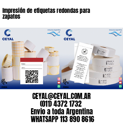 Impresión de etiquetas redondas para zapatos