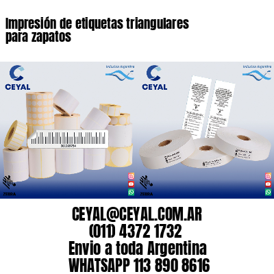 Impresión de etiquetas triangulares para zapatos