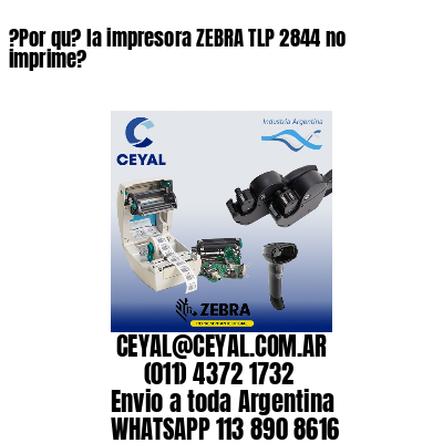 ?Por qu? la impresora ZEBRA TLP 2844 no imprime?