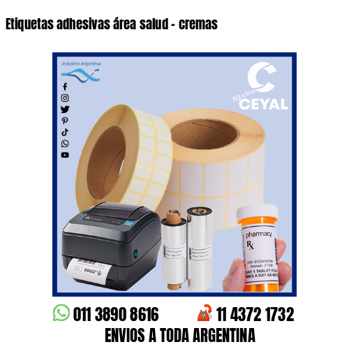 Etiquetas adhesivas área salud – cremas