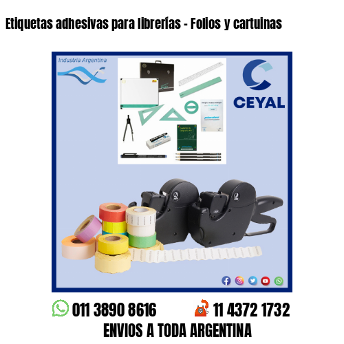 Etiquetas adhesivas para librerías – Folios y cartuinas