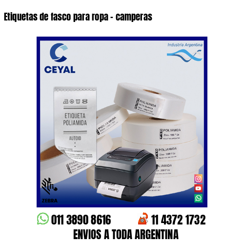 Etiquetas de fasco para ropa – camperas