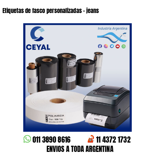 Etiquetas de fasco personalizadas – jeans