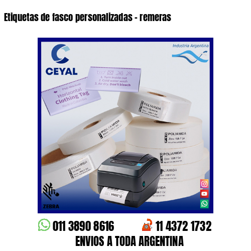 Etiquetas de fasco personalizadas – remeras