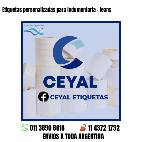 Etiquetas personalizadas para indumentaria - jeans