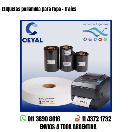 Etiquetas poliamida para ropa – trajes