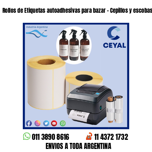 Rollos de Etiquetas autoadhesivas para bazar – Cepillos y escobas