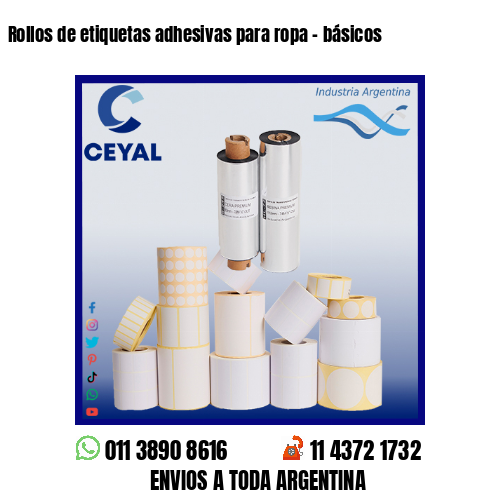 Rollos de etiquetas adhesivas para ropa – básicos