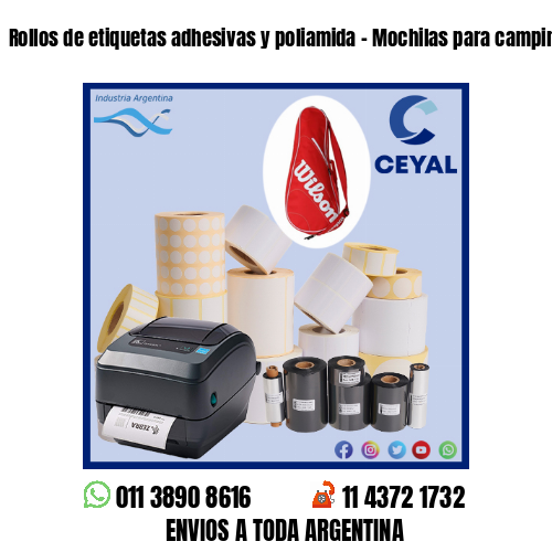 Rollos de etiquetas adhesivas y poliamida – Mochilas para camping