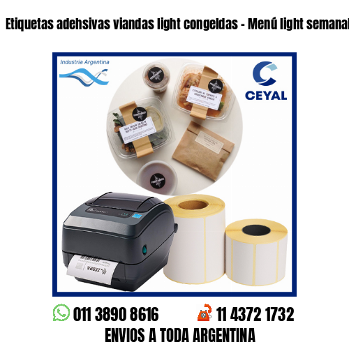 Etiquetas adehsivas viandas light congeldas – Menú light semanal