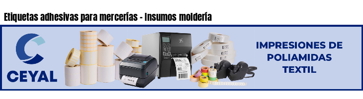 Etiquetas adhesivas para mercerías - Insumos moldería