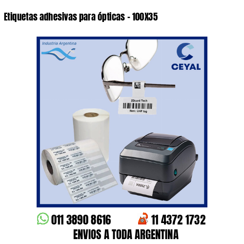 Etiquetas adhesivas para ópticas – 100X35