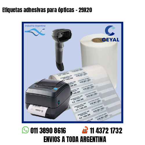 Etiquetas adhesivas para ópticas – 29X20