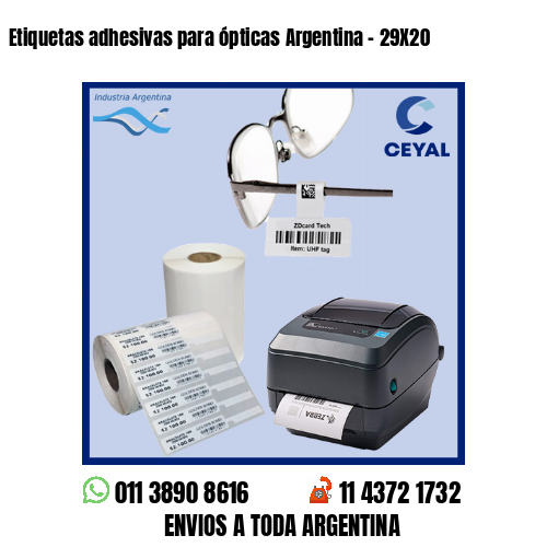 Etiquetas adhesivas para ópticas Argentina – 29X20