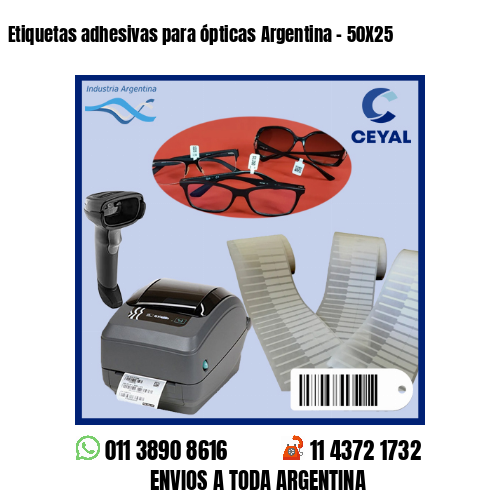Etiquetas adhesivas para ópticas Argentina – 50X25