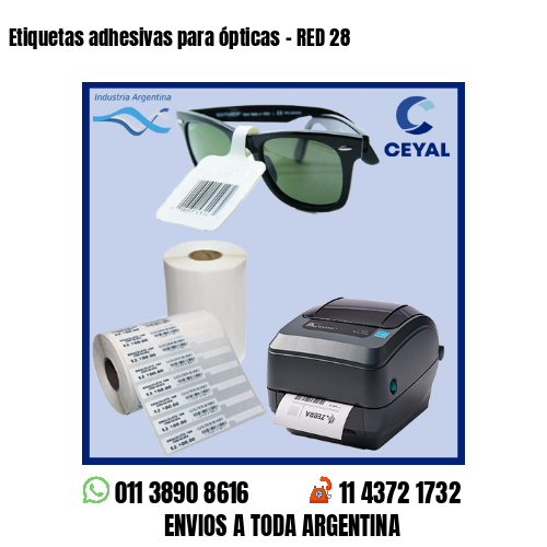 Etiquetas adhesivas para ópticas – RED 28