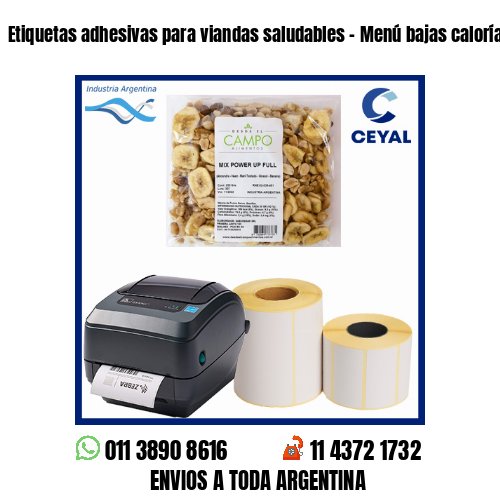 Etiquetas adhesivas para viandas saludables – Menú bajas calorías