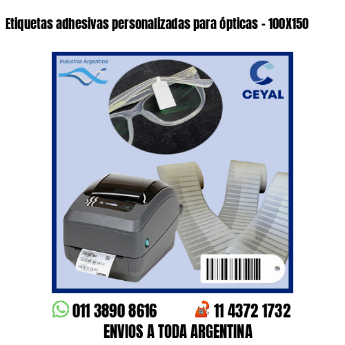 Etiquetas adhesivas personalizadas para ópticas – 100X150