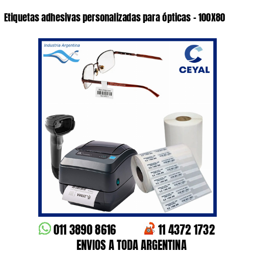 Etiquetas adhesivas personalizadas para ópticas – 100X80