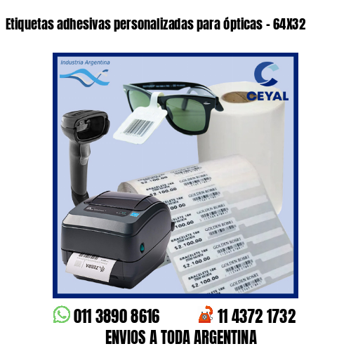 Etiquetas adhesivas personalizadas para ópticas – 64X32