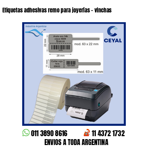 Etiquetas adhesivas remo para joyerías – vinchas