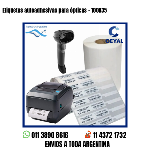 Etiquetas autoadhesivas para ópticas – 100X35