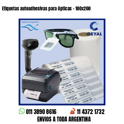 Etiquetas autoadhesivas para ópticas – 100×200