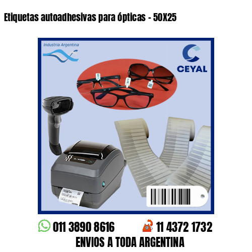 Etiquetas autoadhesivas para ópticas – 50X25