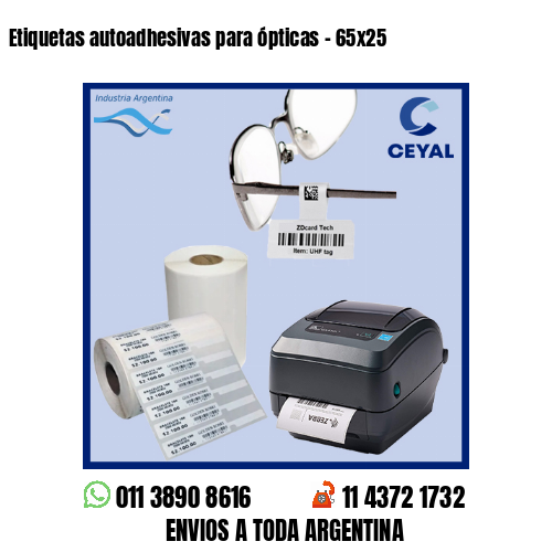 Etiquetas autoadhesivas para ópticas – 65×25