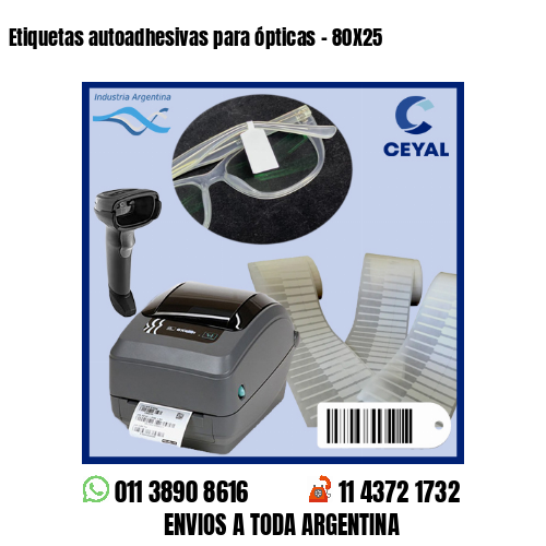 Etiquetas autoadhesivas para ópticas – 80X25