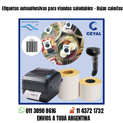 Etiquetas autoadhesivas para viandas saludables – Bajas calorías