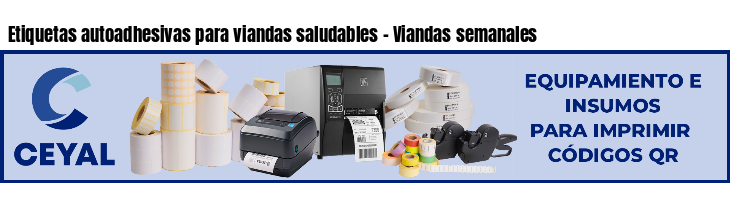 Etiquetas autoadhesivas para viandas saludables - Viandas semanales