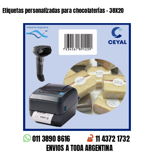 Etiquetas personalizadas para chocolaterías – 38X20