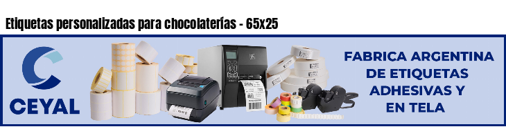 Etiquetas personalizadas para chocolaterías - 65x25