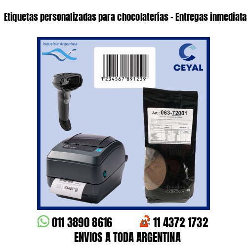 Etiquetas personalizadas para chocolaterías – Entregas inmediatas!